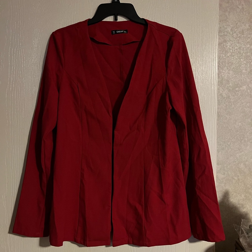 SHEIN Red one hook blazer Large